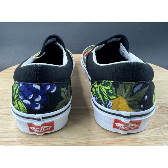 Vans Classic Slip-On Fruit’ Skull Black White Canvas Shoes Sz Men 8.5 Women 10 - Picture 8 of 13